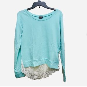 Wet Seal Long Sleeve Lace Back Pullover Sweater